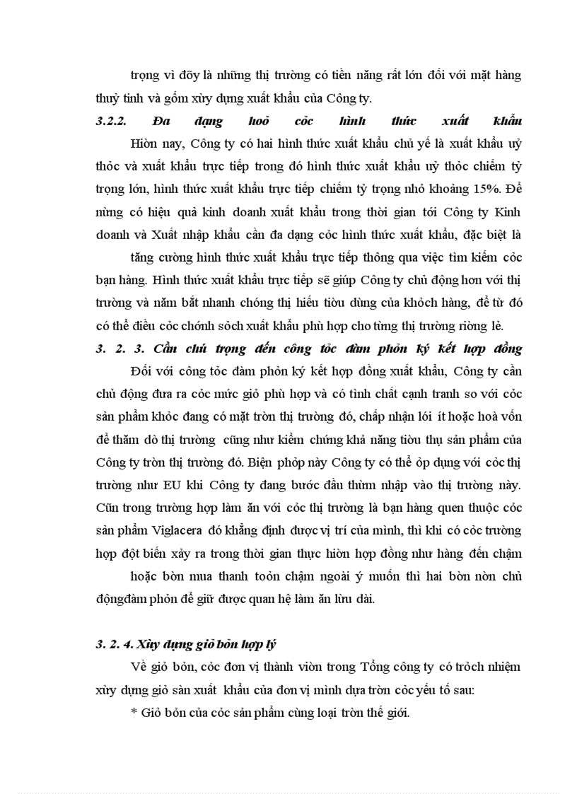 image for page Hoạt động kinh doanh xuất khẩu mặt hàng thủy tinh và gốm xây dựng của Công ty Kinh doanh và Xuất nhập khẩu Viglacera: Thực trạng và giải pháp