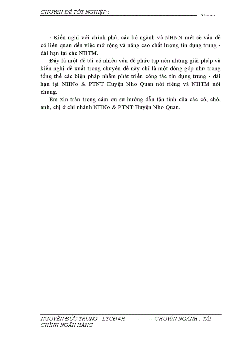 image for page Giải pháp mở rộng và nâng cao chất lượng tín dụng trung - dài hạn tại NHNo & PTNT huyện nho quan