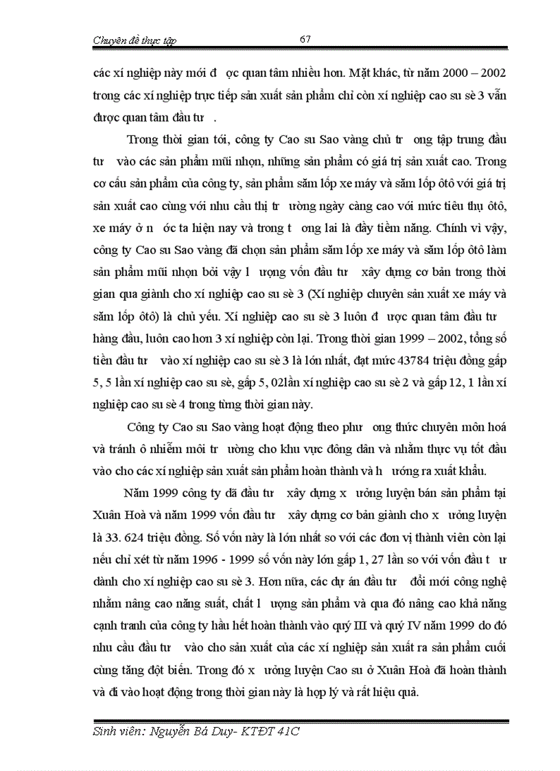 image for page Tình hình đầu tư nâng cao khả năng cạnh tranh của Công ty Cao su Sao vàng trong giai đoạn vừa qua