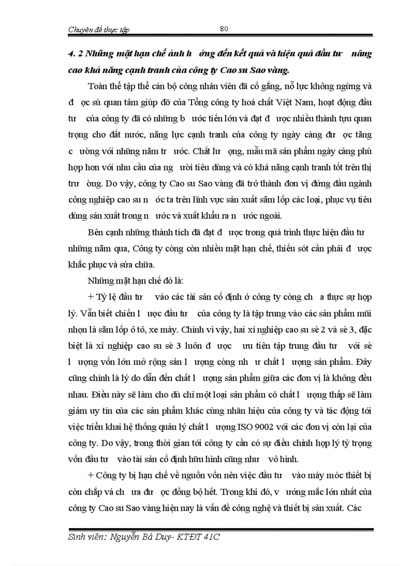 image for page Tình hình đầu tư nâng cao khả năng cạnh tranh của Công ty Cao su Sao vàng trong giai đoạn vừa qua
