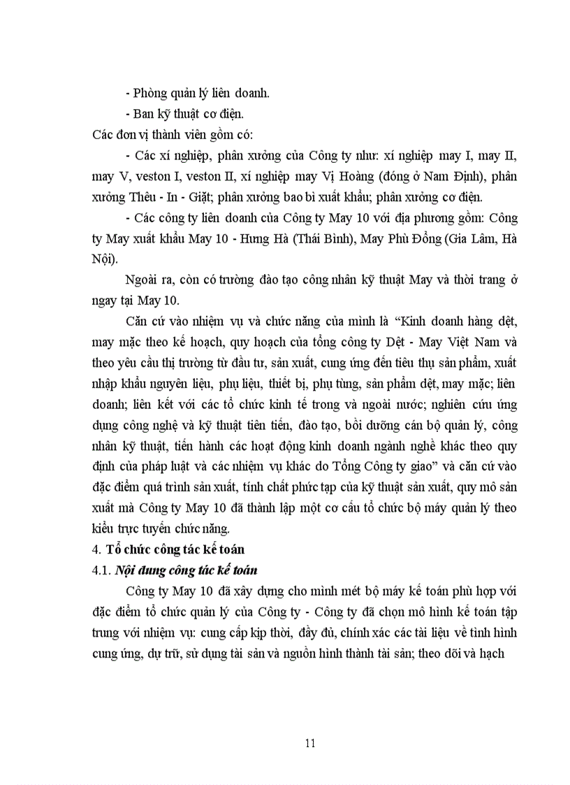 image for page Tổ chức công tác kế toán tập hợp chi phí sản xuất và tính giá thành sản phẩm tại công ty May 10 -
