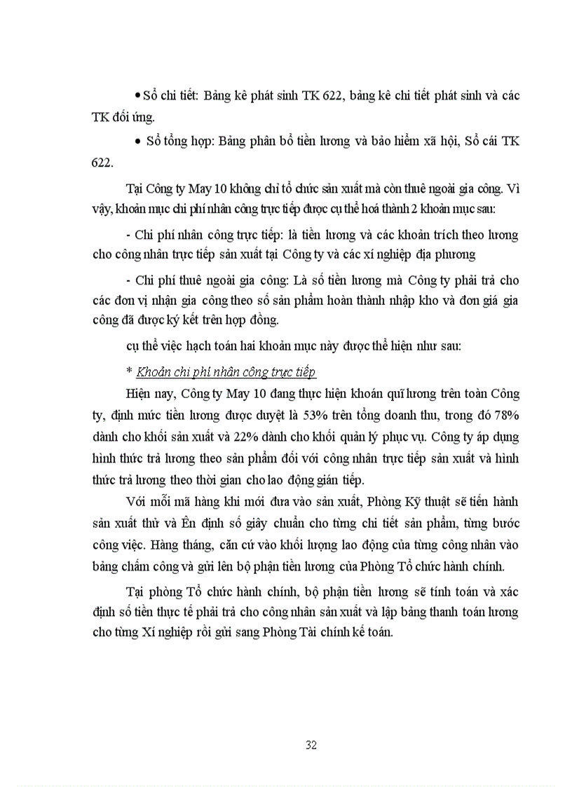 image for page Tổ chức công tác kế toán tập hợp chi phí sản xuất và tính giá thành sản phẩm tại công ty May 10 -