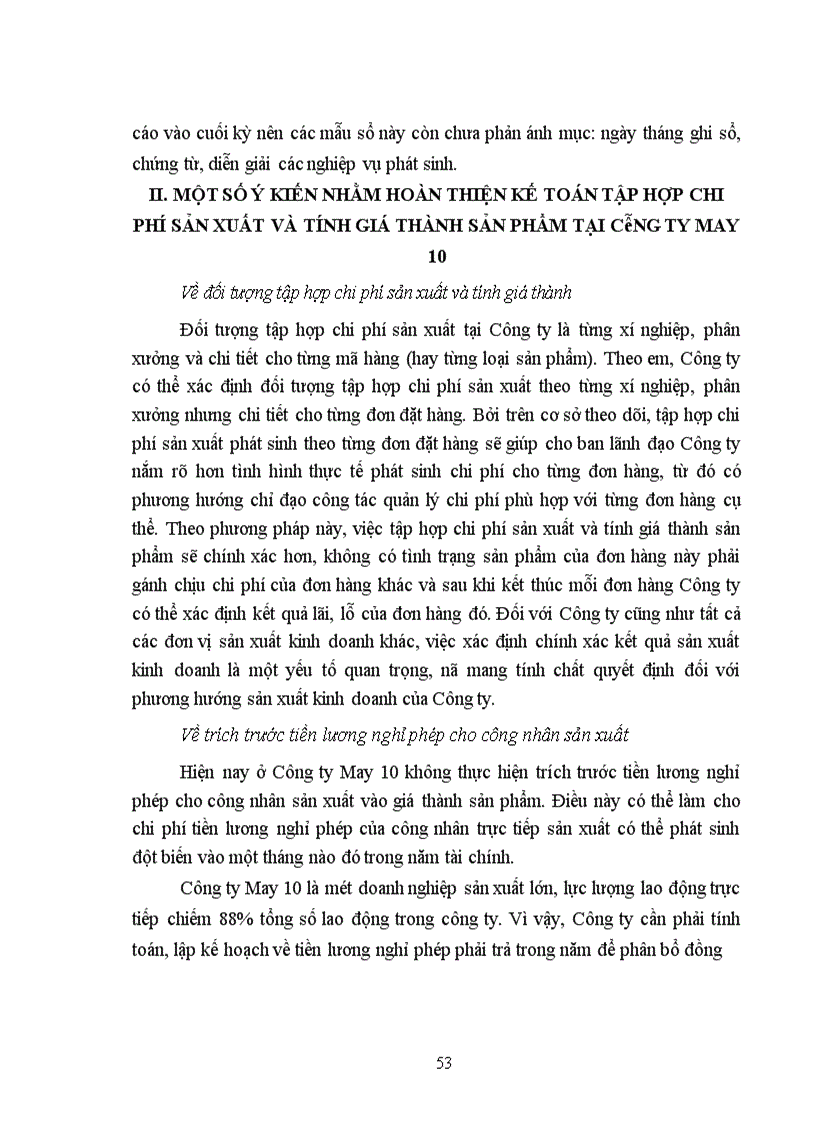 image for page Tổ chức công tác kế toán tập hợp chi phí sản xuất và tính giá thành sản phẩm tại công ty May 10 -