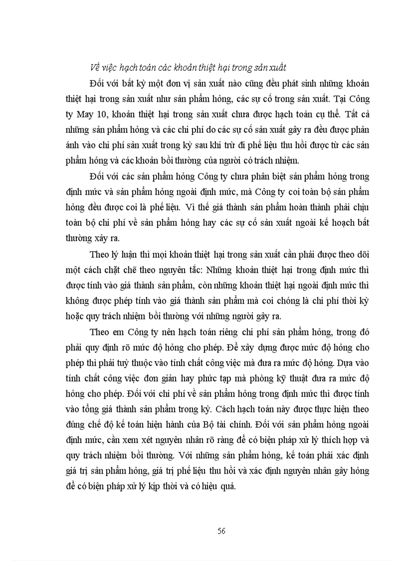 image for page Tổ chức công tác kế toán tập hợp chi phí sản xuất và tính giá thành sản phẩm tại công ty May 10 -
