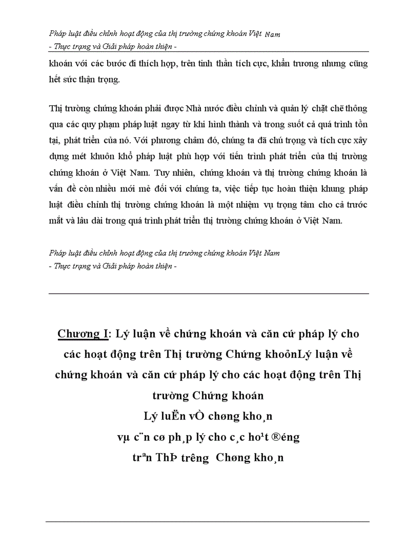 image for page Pháp luật điều chỉnh hoạt động của thị trường chứng khoán Việt Nam - Thực trạng và Giải pháp hoàn thiện -
