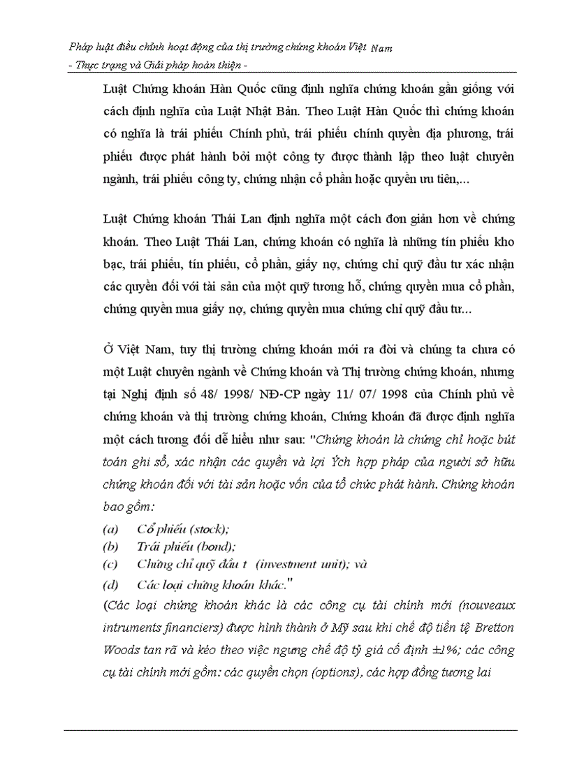 image for page Pháp luật điều chỉnh hoạt động của thị trường chứng khoán Việt Nam - Thực trạng và Giải pháp hoàn thiện -