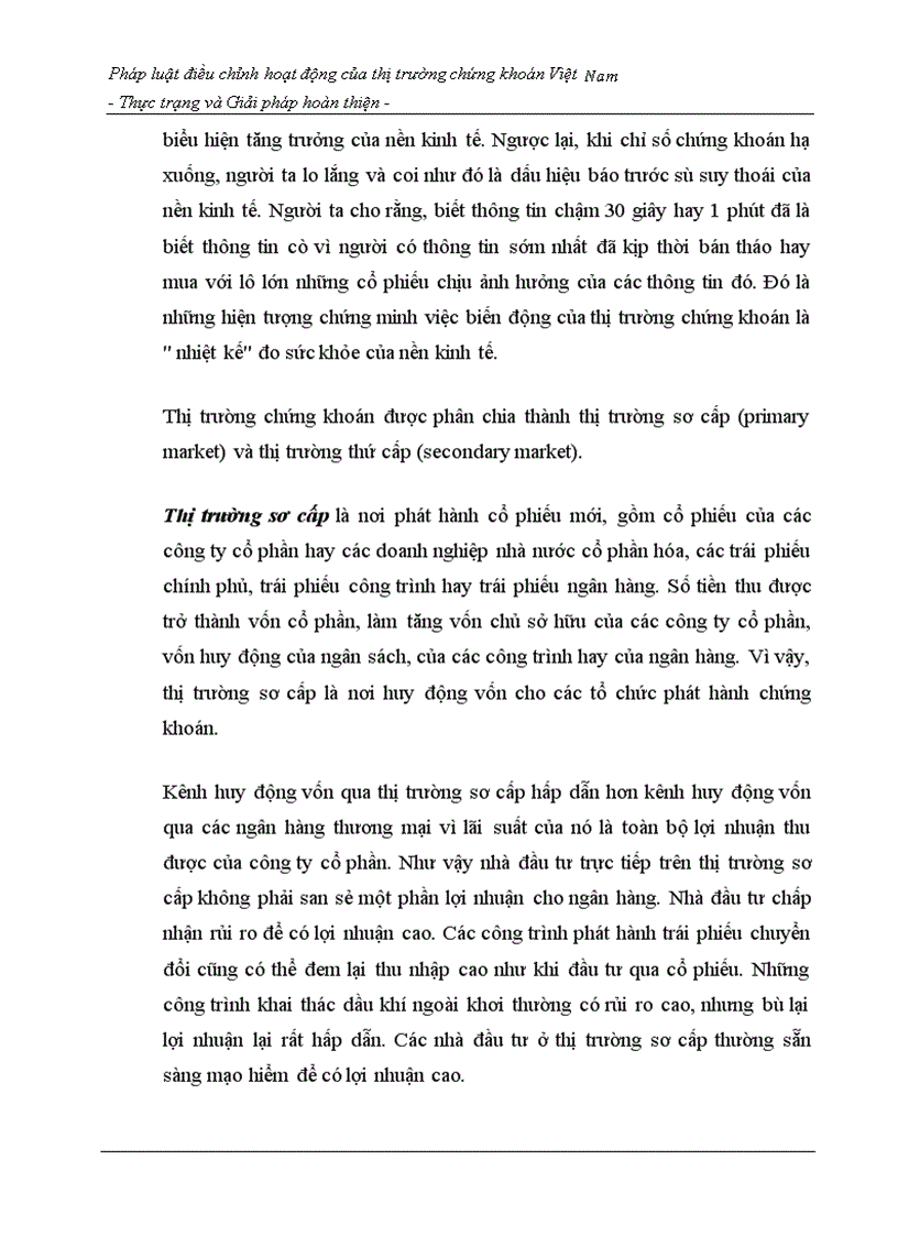 image for page Pháp luật điều chỉnh hoạt động của thị trường chứng khoán Việt Nam - Thực trạng và Giải pháp hoàn thiện -