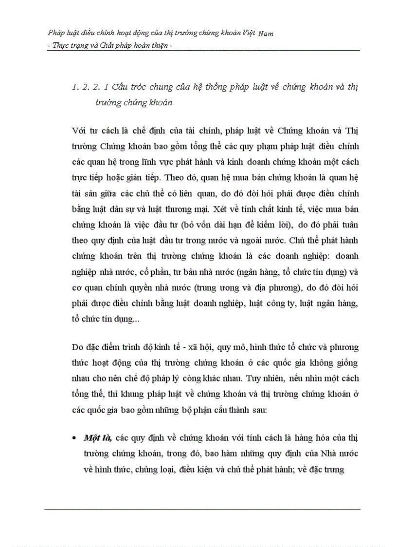 image for page Pháp luật điều chỉnh hoạt động của thị trường chứng khoán Việt Nam - Thực trạng và Giải pháp hoàn thiện -