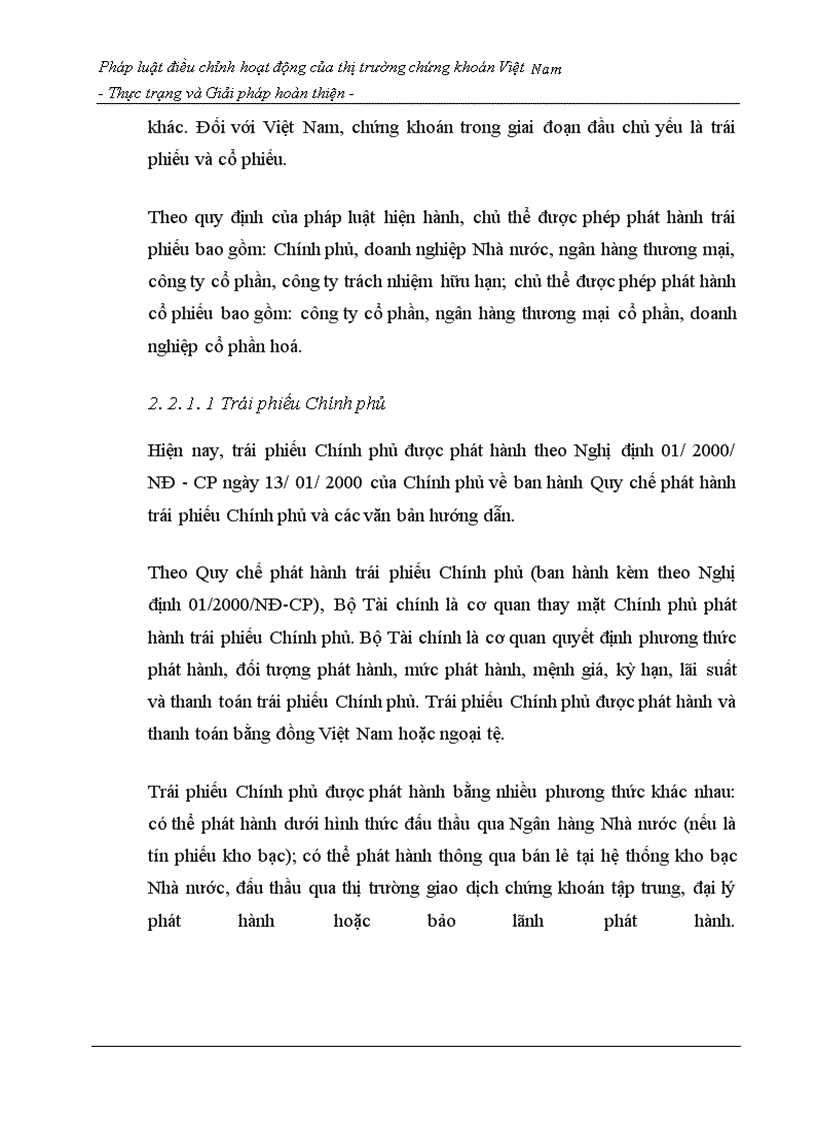 image for page Pháp luật điều chỉnh hoạt động của thị trường chứng khoán Việt Nam - Thực trạng và Giải pháp hoàn thiện -