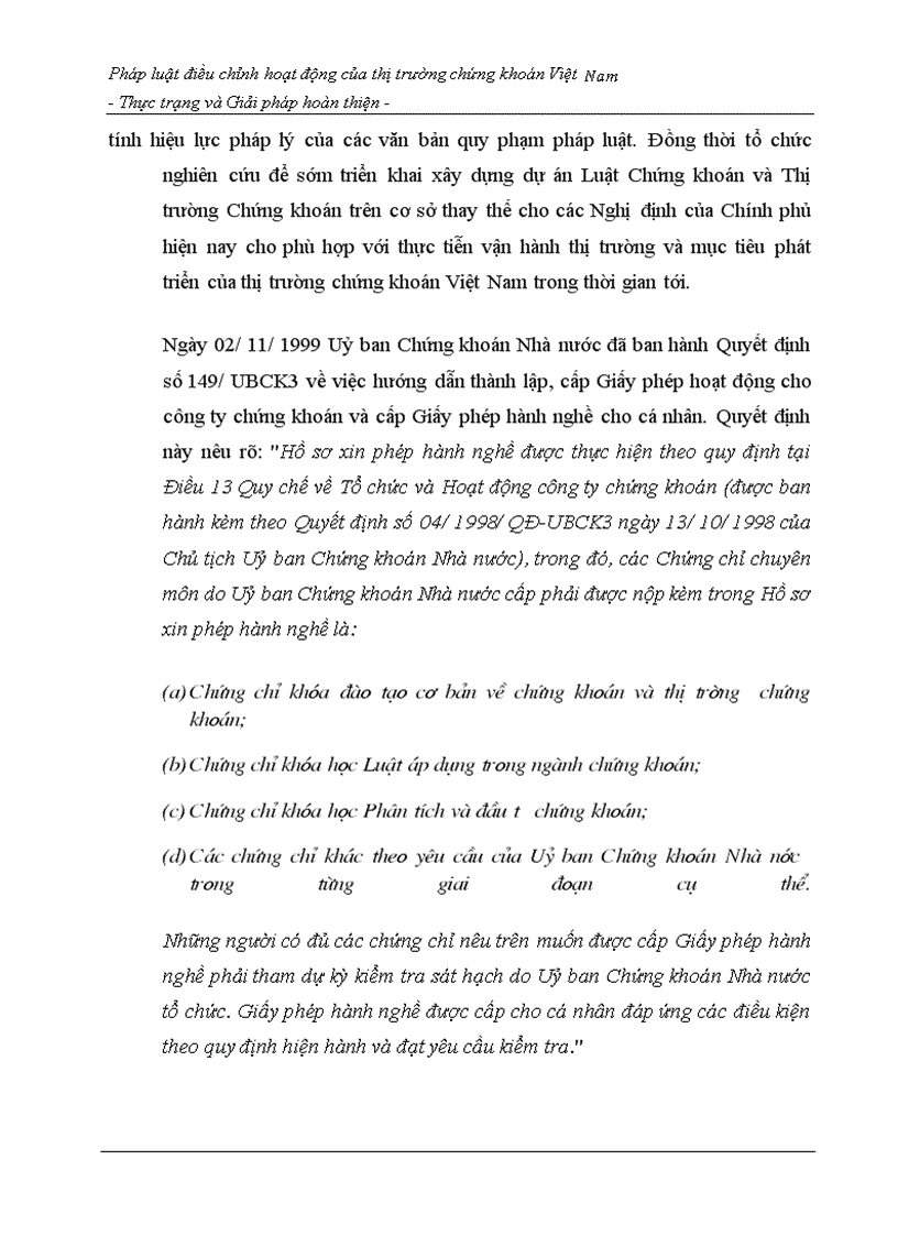 image for page Pháp luật điều chỉnh hoạt động của thị trường chứng khoán Việt Nam - Thực trạng và Giải pháp hoàn thiện -