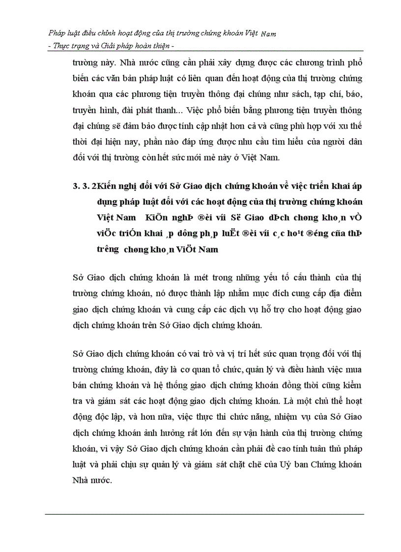 image for page Pháp luật điều chỉnh hoạt động của thị trường chứng khoán Việt Nam - Thực trạng và Giải pháp hoàn thiện -