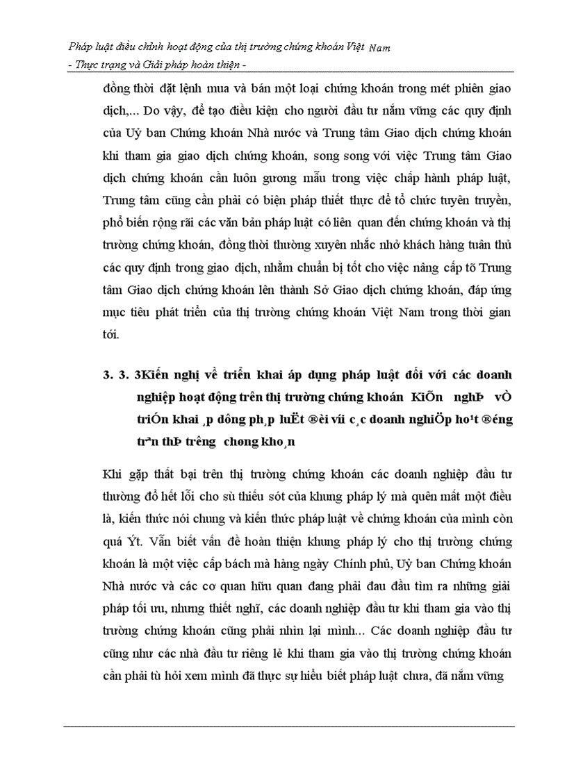 image for page Pháp luật điều chỉnh hoạt động của thị trường chứng khoán Việt Nam - Thực trạng và Giải pháp hoàn thiện -