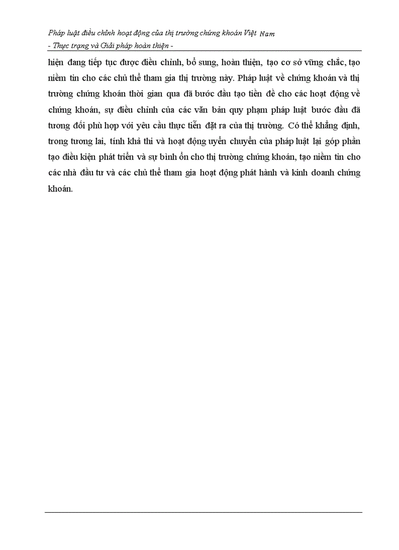 image for page Pháp luật điều chỉnh hoạt động của thị trường chứng khoán Việt Nam - Thực trạng và Giải pháp hoàn thiện -