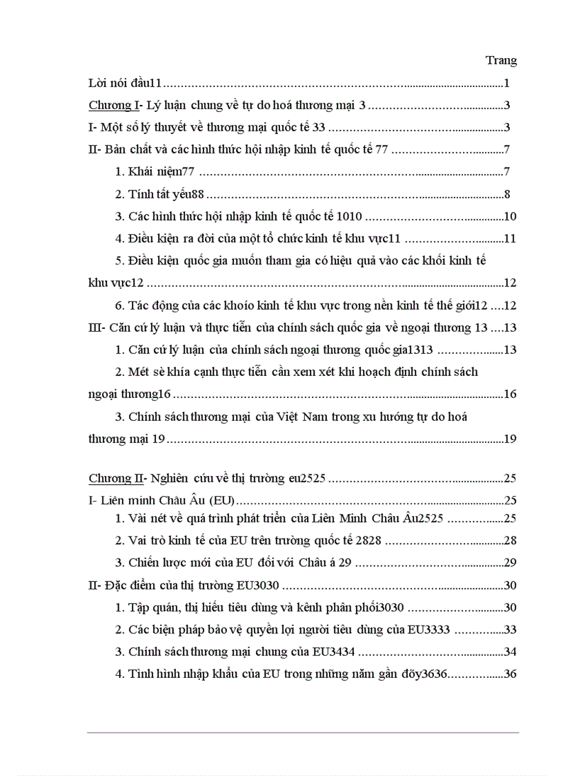 image for page Tự do hóa trong eu va khả năng thâm nhập thi truong eu của hàng hóa vn