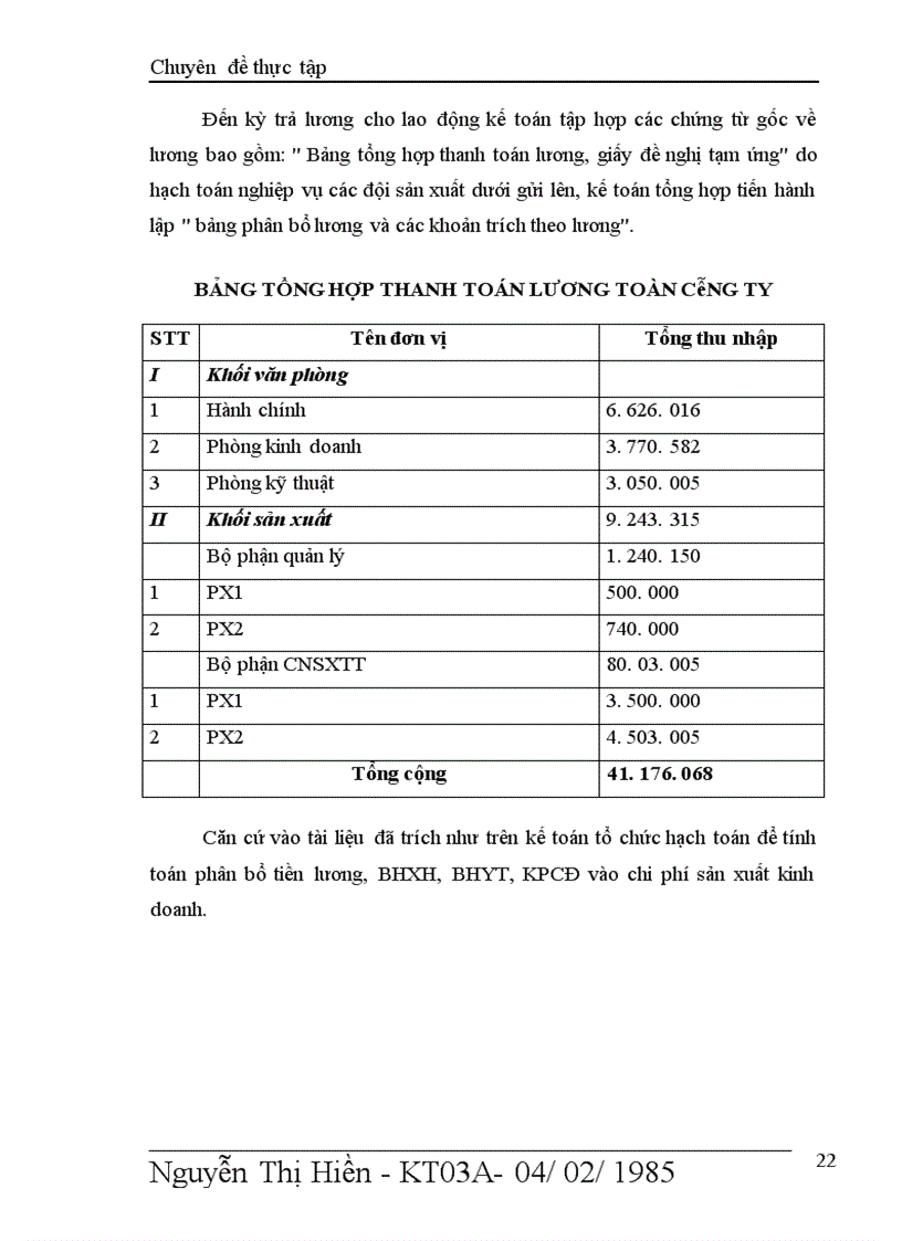 image for page Thực tế công tác kế toán tiền lương và các khoản trích theo lương tại Công ty Nước khoáng Cúc Phương Elmaco