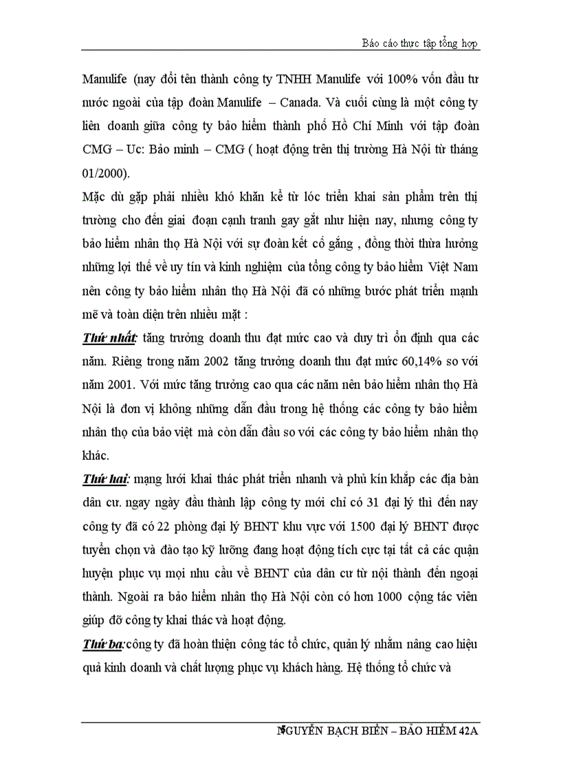 image for page Thực tập tổng hợp tại công ty bảo hiểm nhân thọ Hà Nội