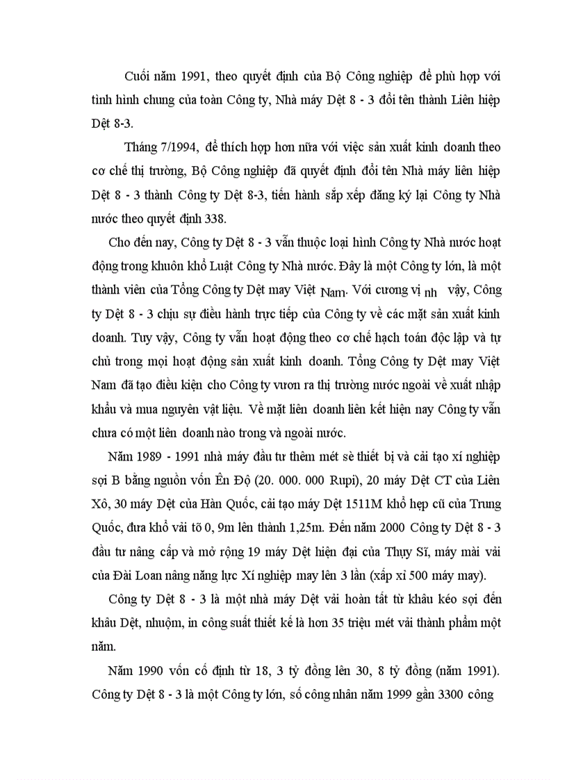 image for page Hoạt động của Công ty Dệt 8/3