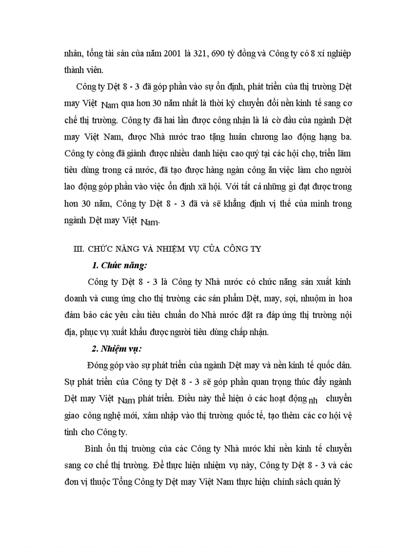 image for page Hoạt động của Công ty Dệt 8/3
