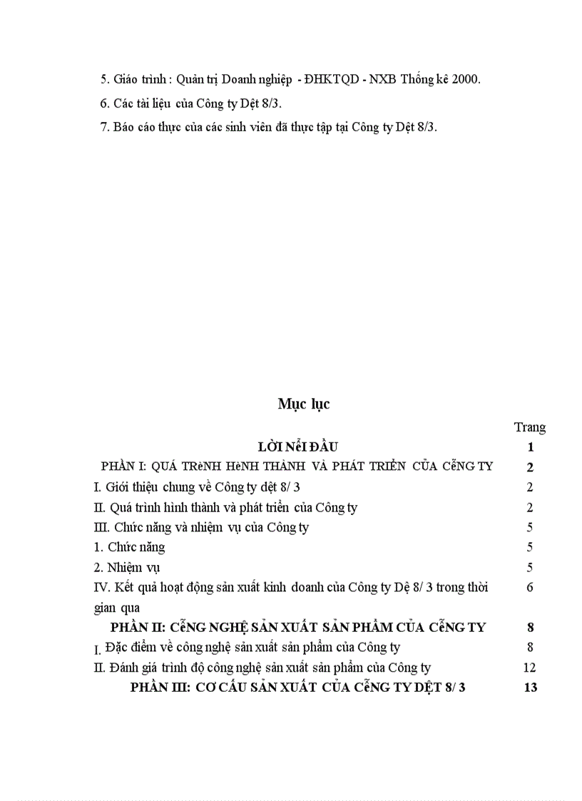 image for page Hoạt động của Công ty Dệt 8/3
