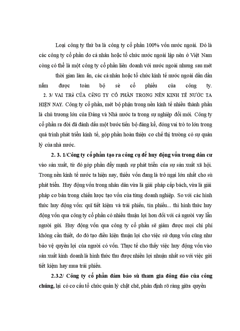 image for page Công ty cổ phần và vai trò của nó trong sự phát triển kinh tế ở nước ta