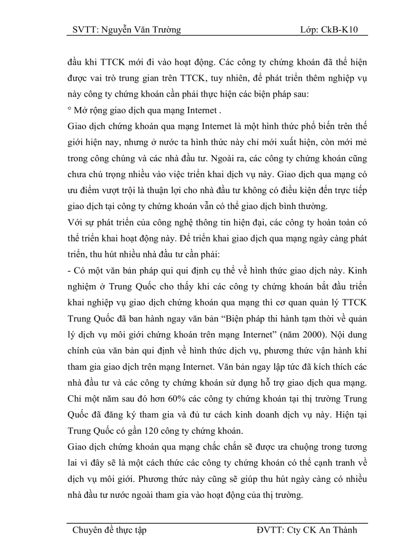 image for page Nâng cao hiệu quả hoạt động môi giới tại Công ty cổ phần chứng khoán An Thành Trong thời gian thực tập em