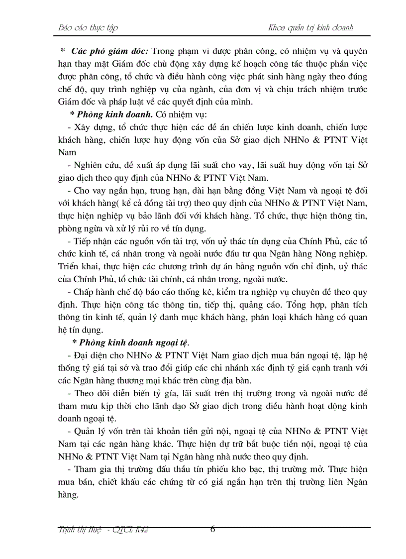 image for page Báo cáo thực tập tại Sở giao dịch NHNO& PTNT VN