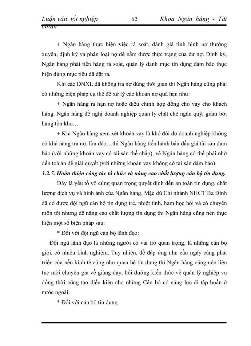 image for page Nâng cao chất lượng tín dụng đối với các DNXL tại Chi nhánh NHCT Ba Đình