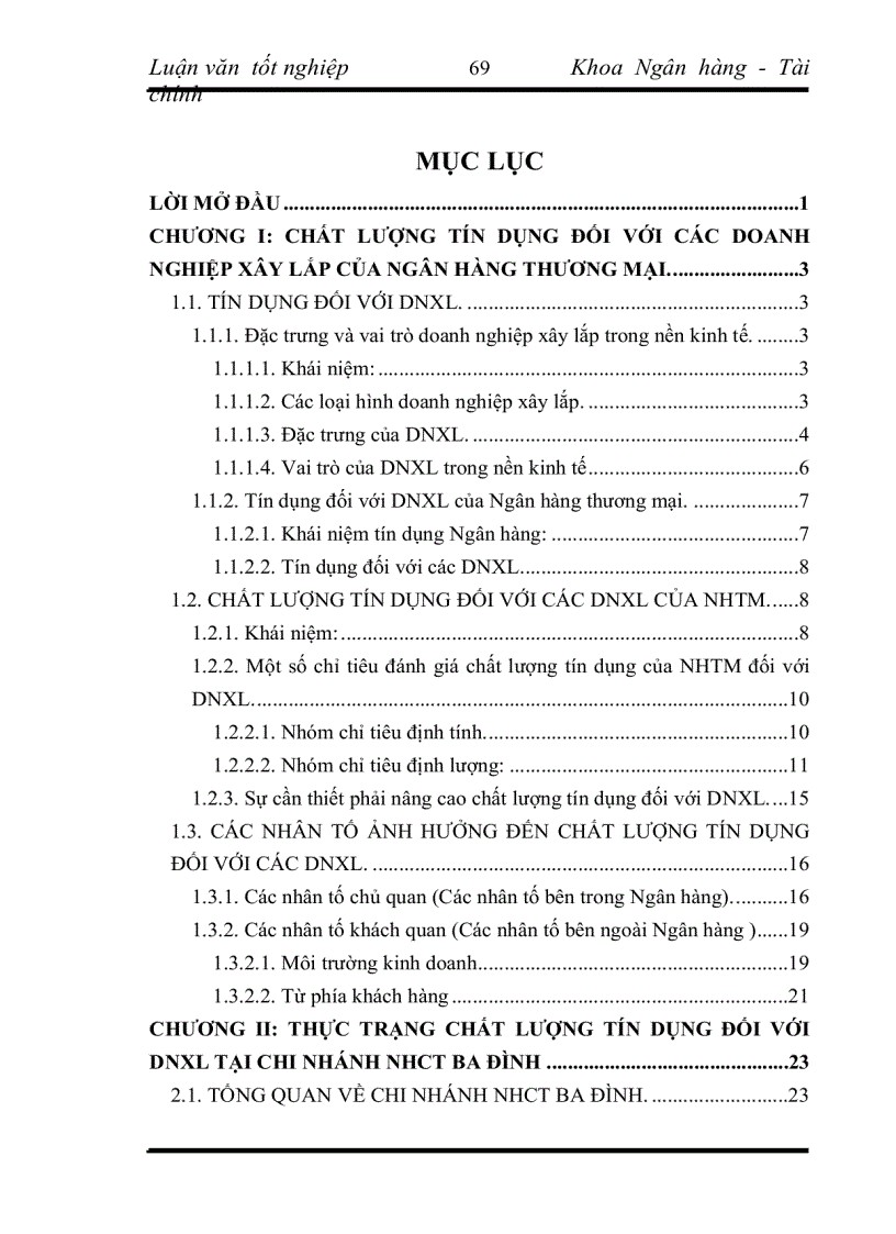 image for page Nâng cao chất lượng tín dụng đối với các DNXL tại Chi nhánh NHCT Ba Đình