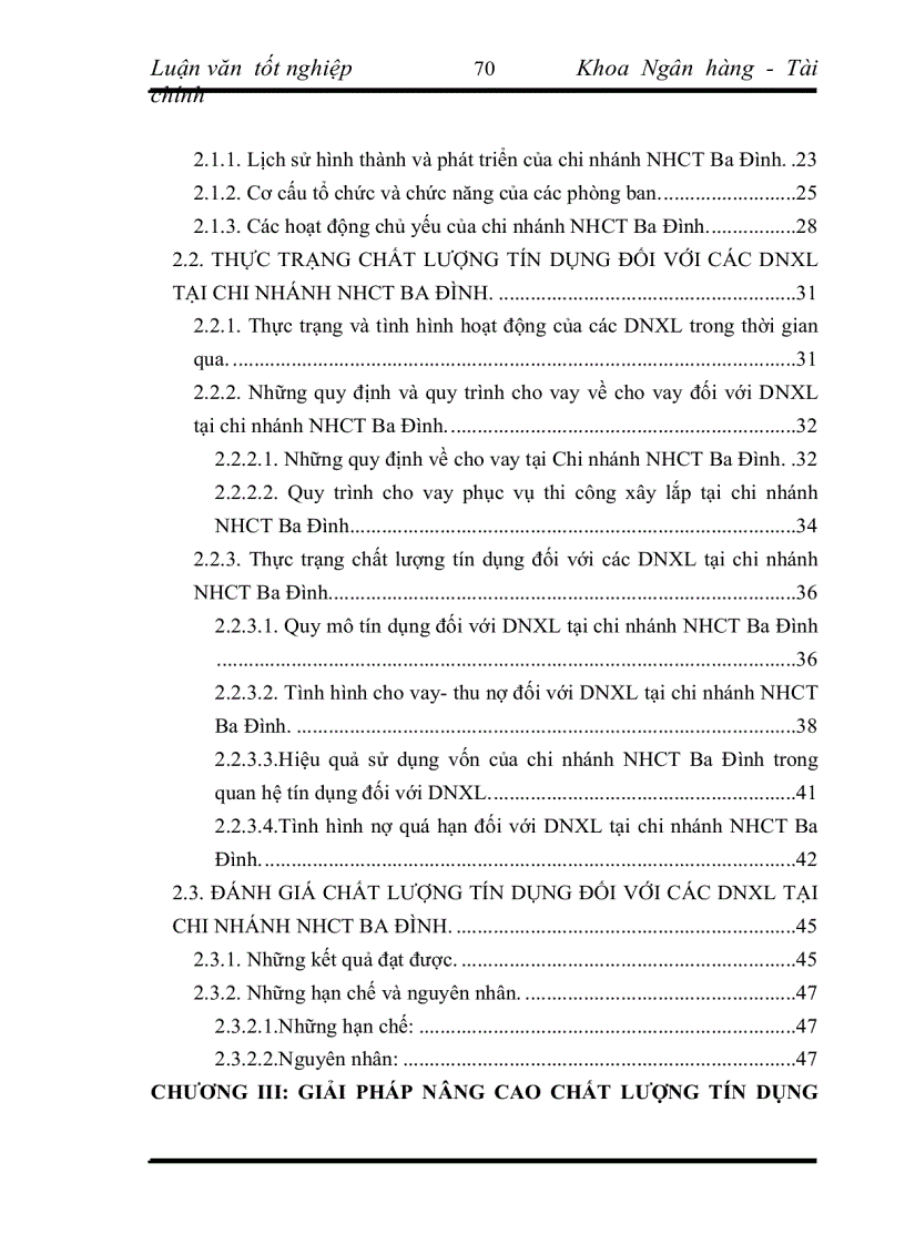 image for page Nâng cao chất lượng tín dụng đối với các DNXL tại Chi nhánh NHCT Ba Đình
