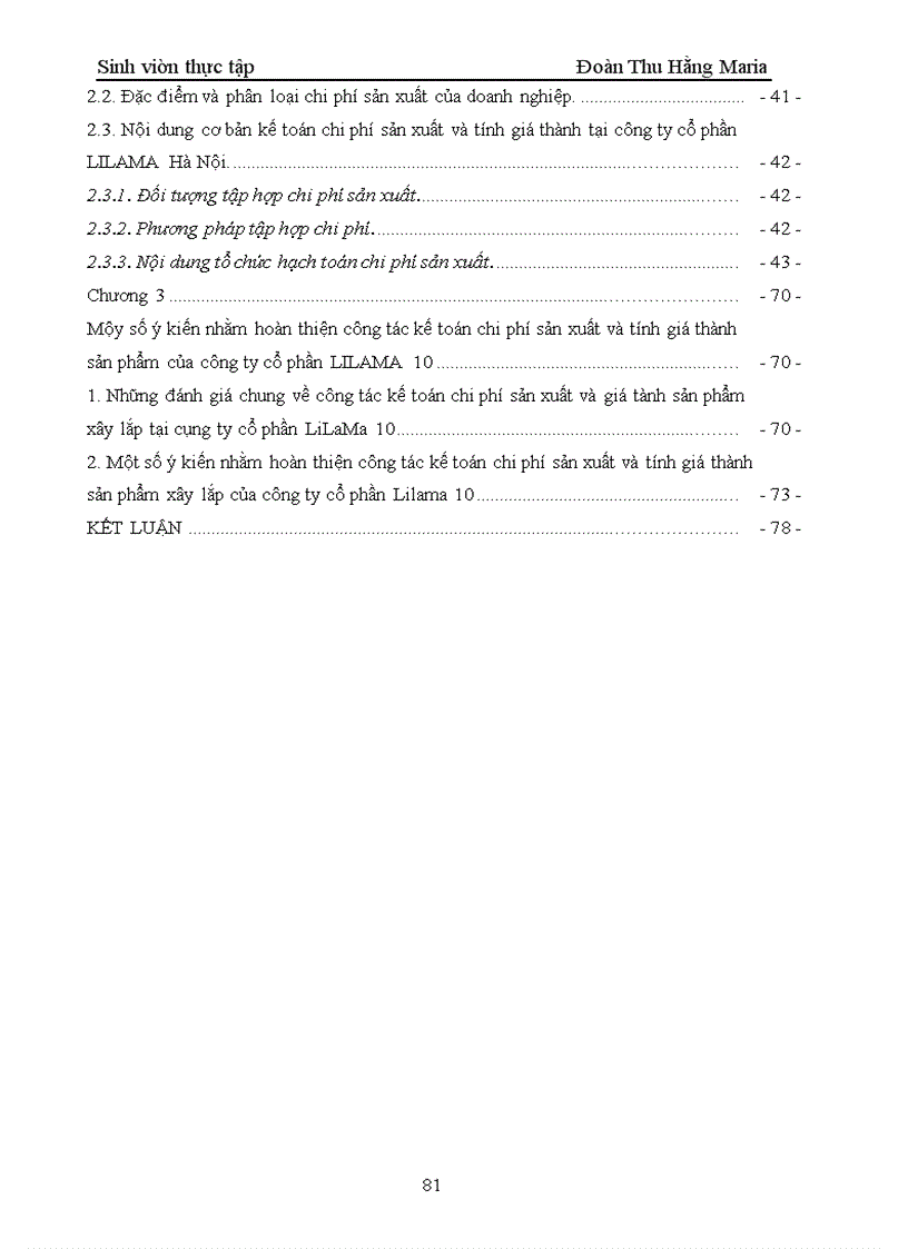 image for page Hoàn thiện công tác kế toán tập hợp chi phí sản xuất và tính giá thành sản phẩm xây lắp tại công ty cổ phần LiLaMa 10