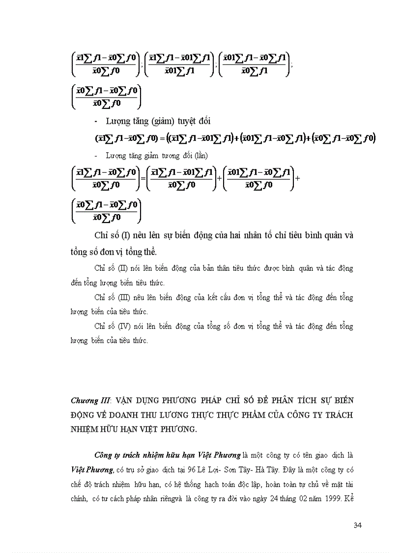 image for page Vận dụng phương pháp chỉ số để phân tích doanh thu của công ty trách nhiệm hữu hạn Việt Phương