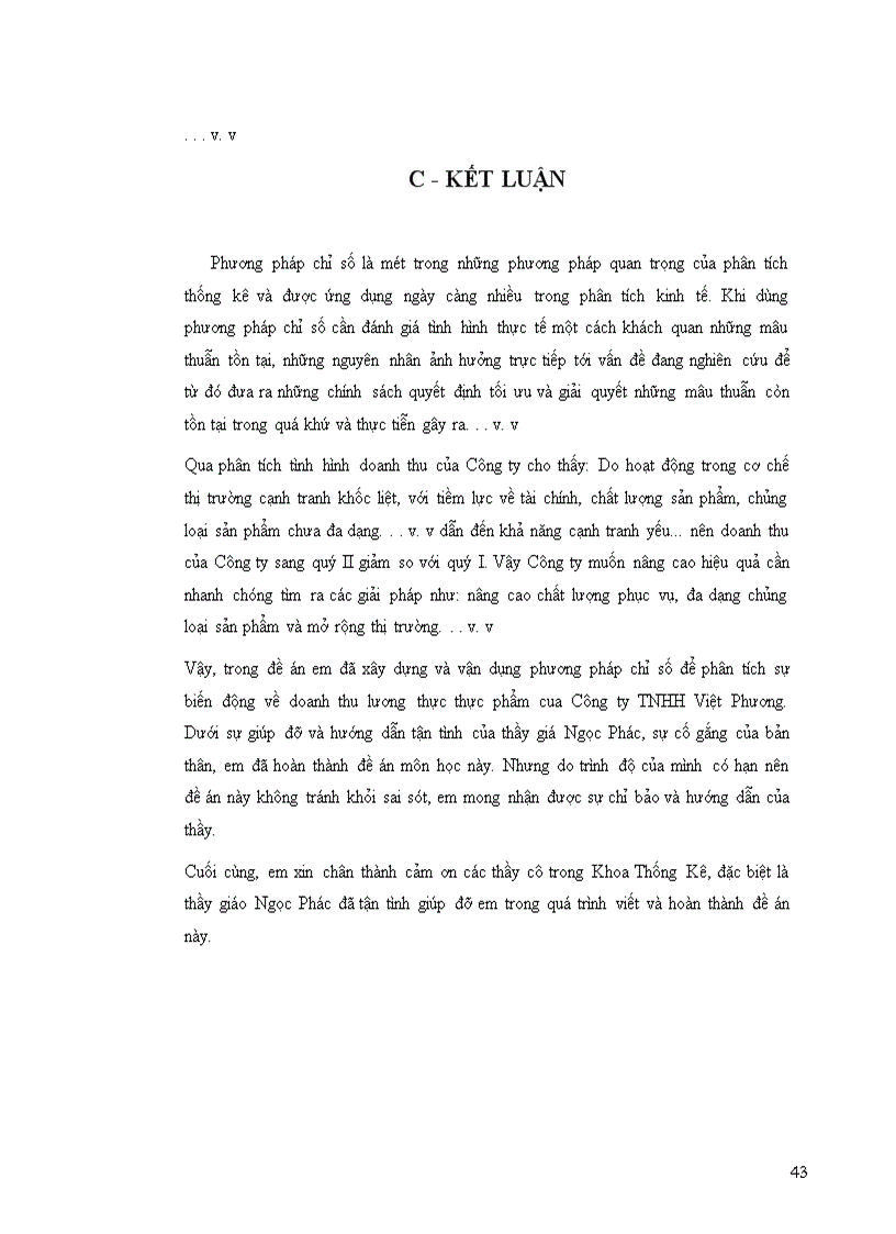 image for page Vận dụng phương pháp chỉ số để phân tích doanh thu của công ty trách nhiệm hữu hạn Việt Phương