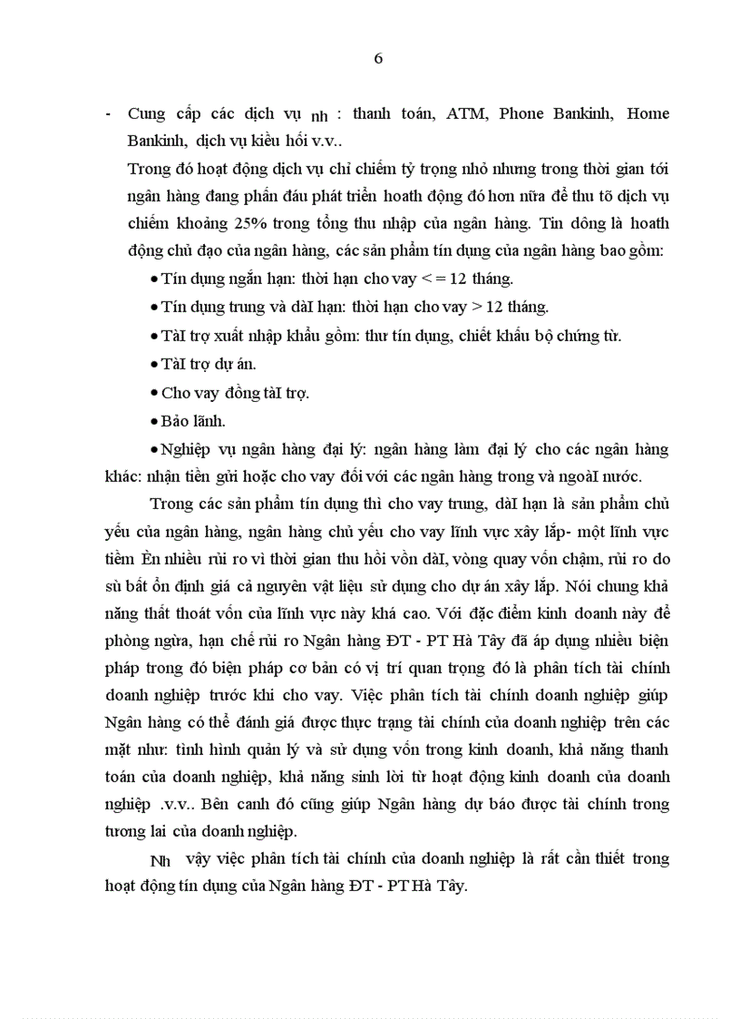 image for page Một số giải pháp hoàn thiện công tác phân tích tài chính doanh nghiệp phục vụ cho hoạt động tín dụng tại Ngân hàng ĐT-PT Hà Tây