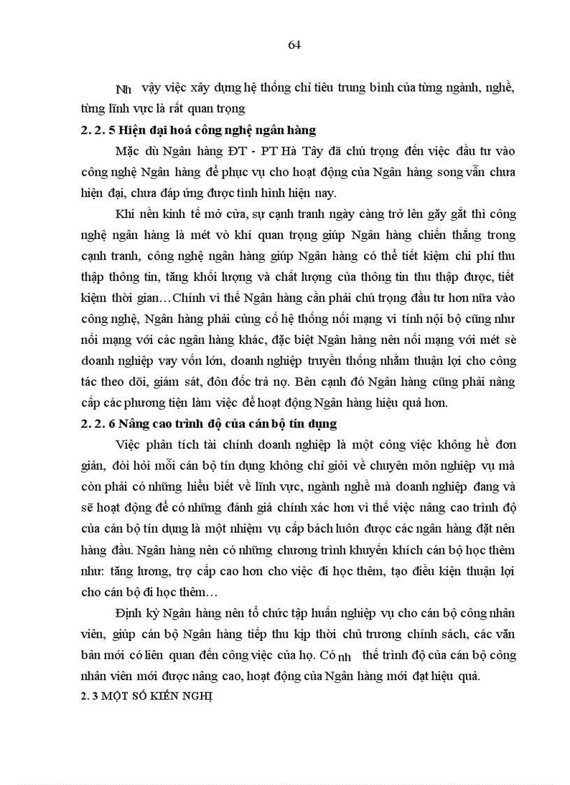 image for page Một số giải pháp hoàn thiện công tác phân tích tài chính doanh nghiệp phục vụ cho hoạt động tín dụng tại Ngân hàng ĐT-PT Hà Tây