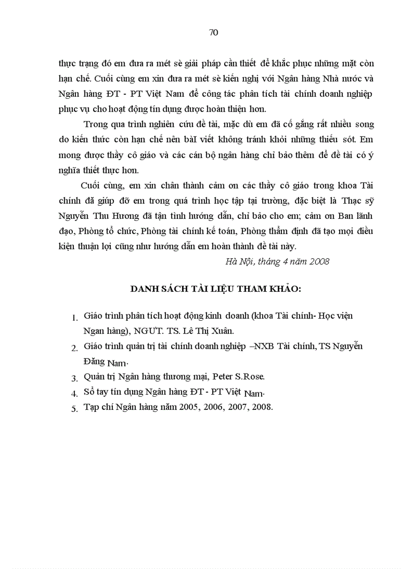 image for page Một số giải pháp hoàn thiện công tác phân tích tài chính doanh nghiệp phục vụ cho hoạt động tín dụng tại Ngân hàng ĐT-PT Hà Tây