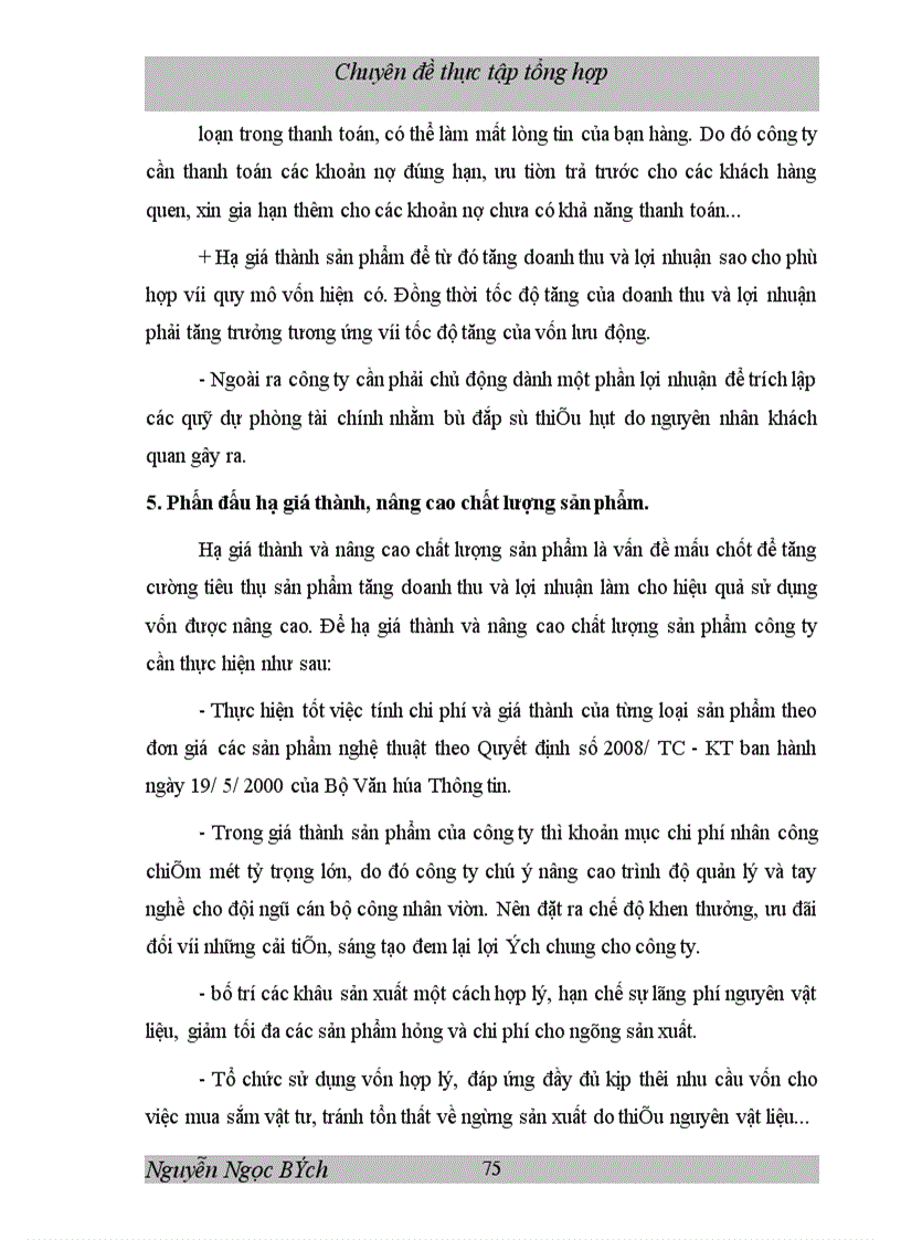 image for page Một số giảI pháp nhằm nâng cao hiệu quả quản lý tài chính tại Công ty Mỹ thuật Trung Ương