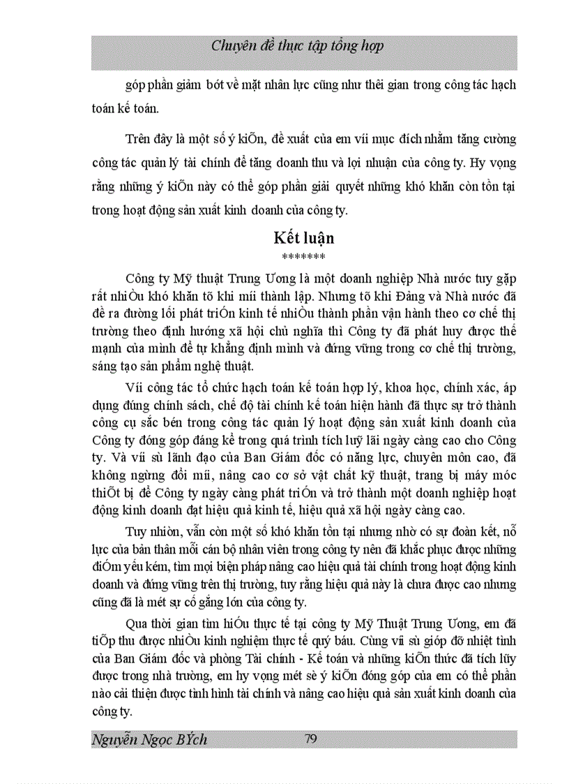 image for page Một số giảI pháp nhằm nâng cao hiệu quả quản lý tài chính tại Công ty Mỹ thuật Trung Ương