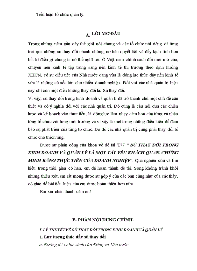 image for page Sự thay đổi trong kinh doanh và quản lý là một tất yếu khách quan. Chứng minh bằng thực tiễn của doanh nghiệp