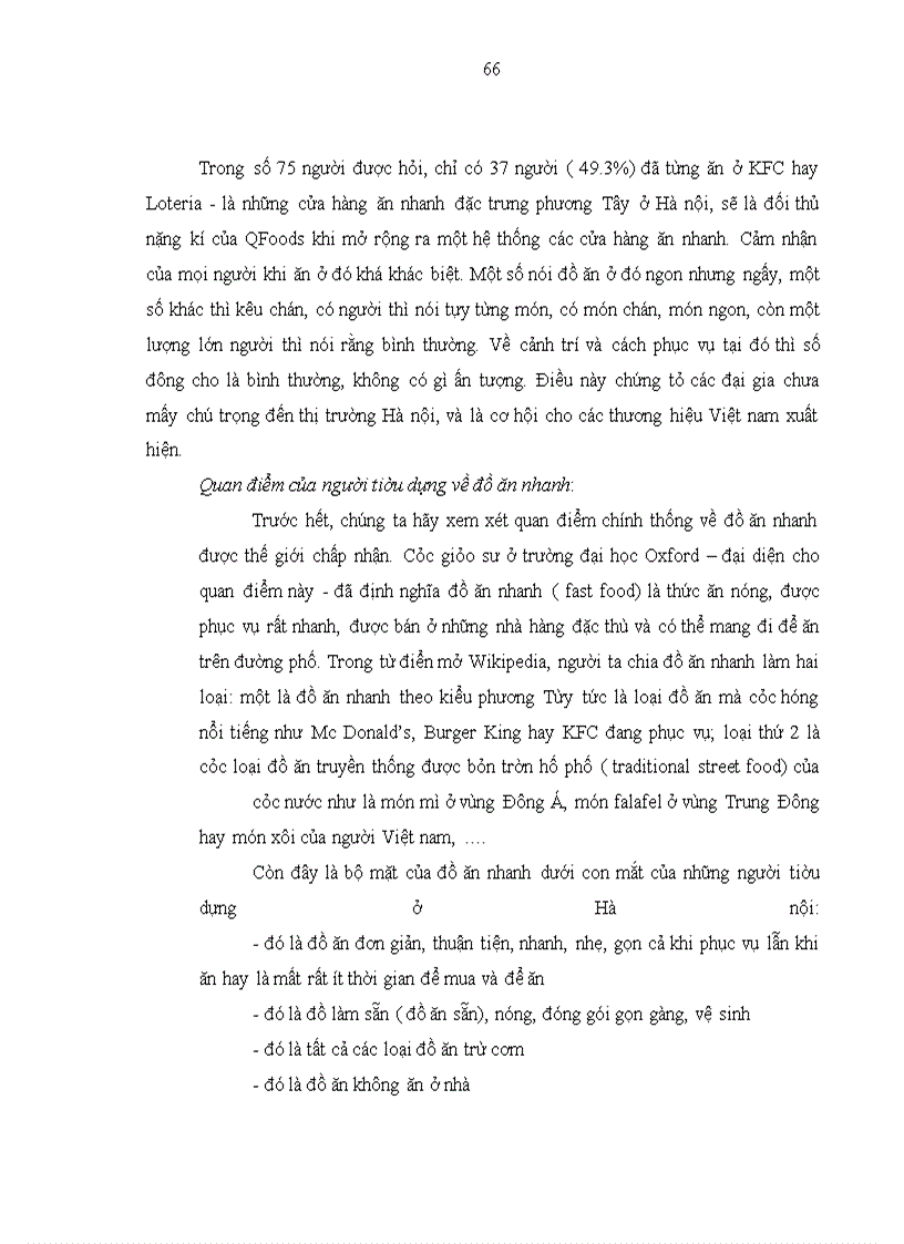 image for page Nghiên cứu hành vi người tiêu dùng đồ ăn nhanh để phát triển chuỗi cửa hàng QFoods tại Hà nội