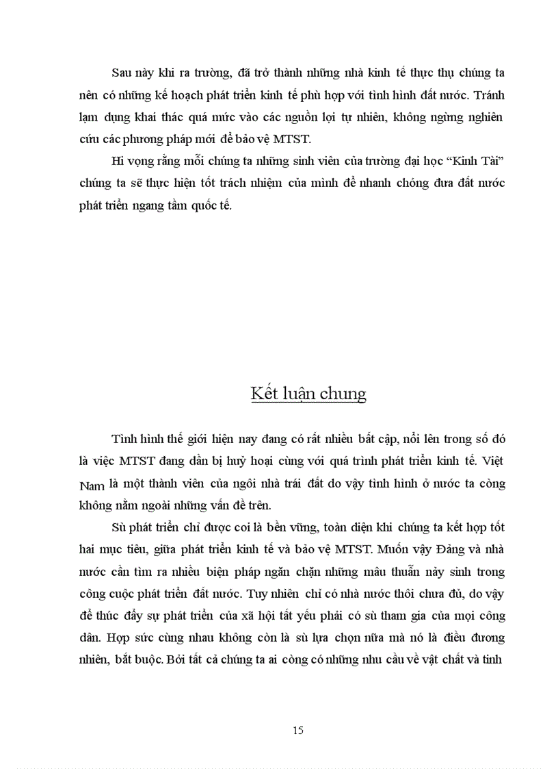 image for page Sự thống nhất giữa phát triển kinh tế và bảo vệ môi trường sinh thái ở nước ta hiện nay
