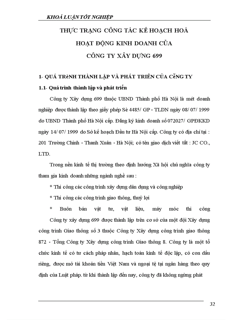 image for page Một số giải pháp hoạch định chiến lược kinh doanh ở Công ty Xây dựng 699