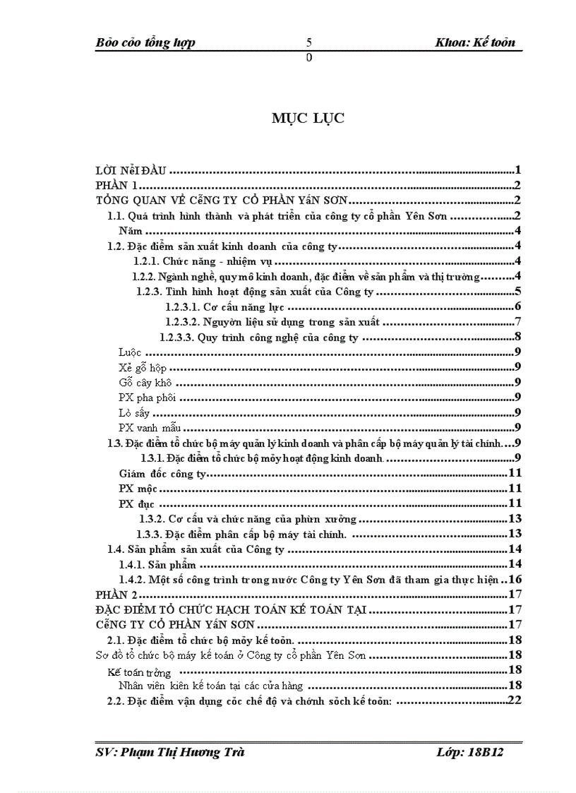 image for page Tổ chức hạch toán kế toán tại Công ty cổ phần Yên Sơn