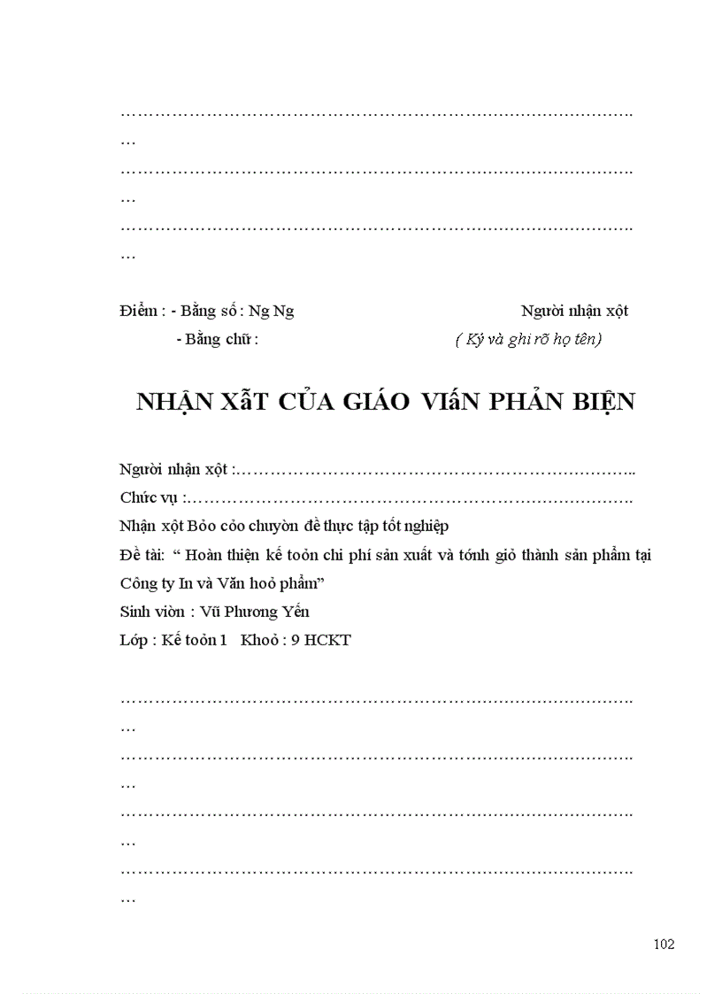 image for page Hoàn thiện kế toán chi phí sản xuất và tính giá thành sản phẩm tại Công ty In và Văn hoá phẩm