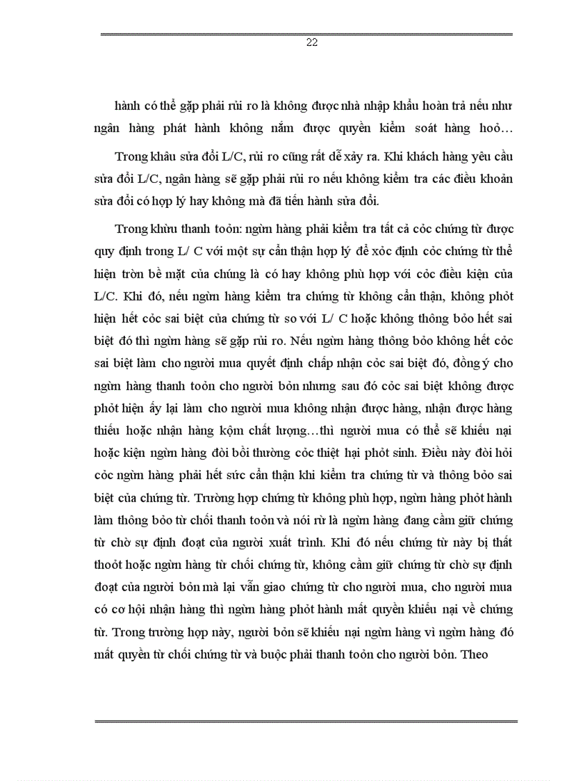 image for page Một số giải pháp nhằm hạn chế rủi ro trong thanh toán quốc tế theo phương thức thanh toán tín dụng chứng từ tại Ngân hàng Công thương Hồng Bàng
