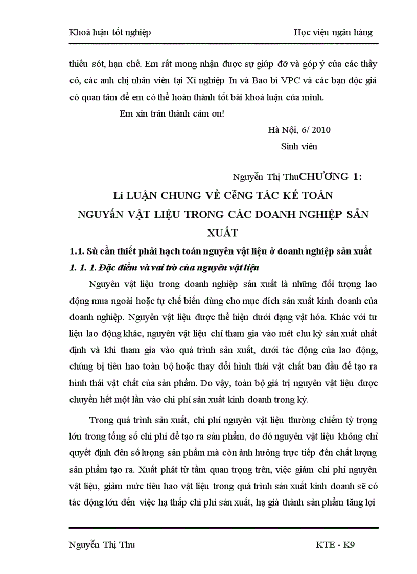 image for page Hoàn thiện công tác kế toán nguyên vật liệu tại Xí nghiệp In và Bao bì VPC