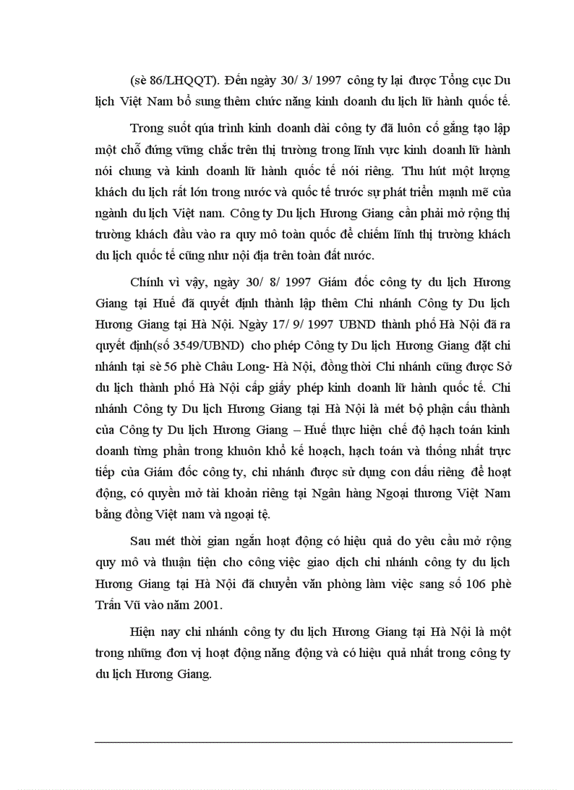 image for page Kết quả kinh doanh trong thời gian qua của Chi nhánh Du lịch Hương Giang Hà Nôi