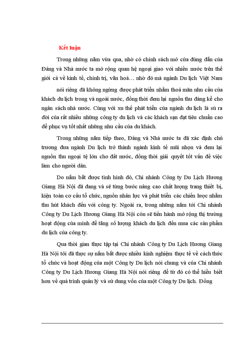 image for page Kết quả kinh doanh trong thời gian qua của Chi nhánh Du lịch Hương Giang Hà Nôi