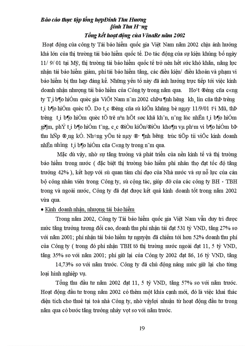 image for page Tình hình hoạt động của Công ty Tái bảo hiểm quốc gia Việt Nam VINARE