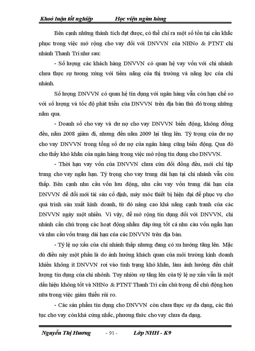 image for page Giải pháp mở rộng cho vay đối với DNVVN tại NHNN&PTNT chi nhánh Thanh Trì