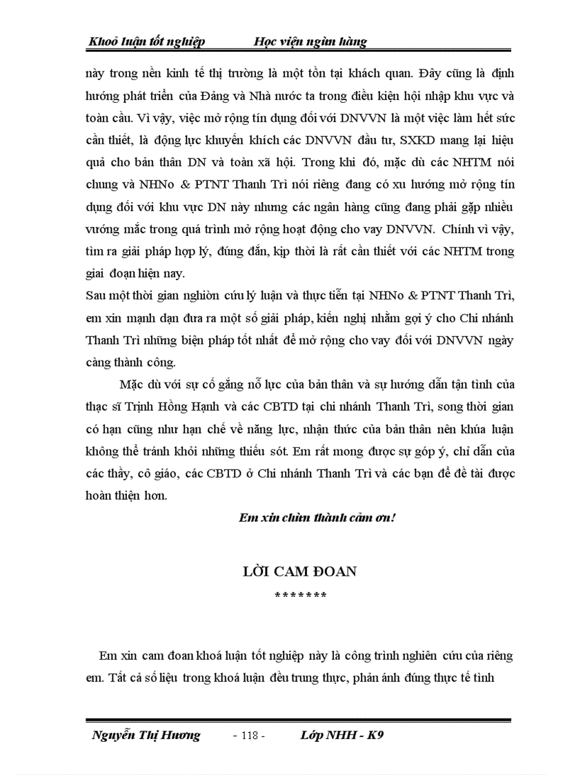image for page Giải pháp mở rộng cho vay đối với DNVVN tại NHNN&PTNT chi nhánh Thanh Trì